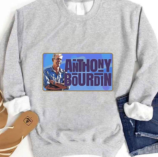 Anthony Bourdain Text Vintage Retro Style Unisex Sweatshirt - T-Shirt, Sweatshirt, Hoodie