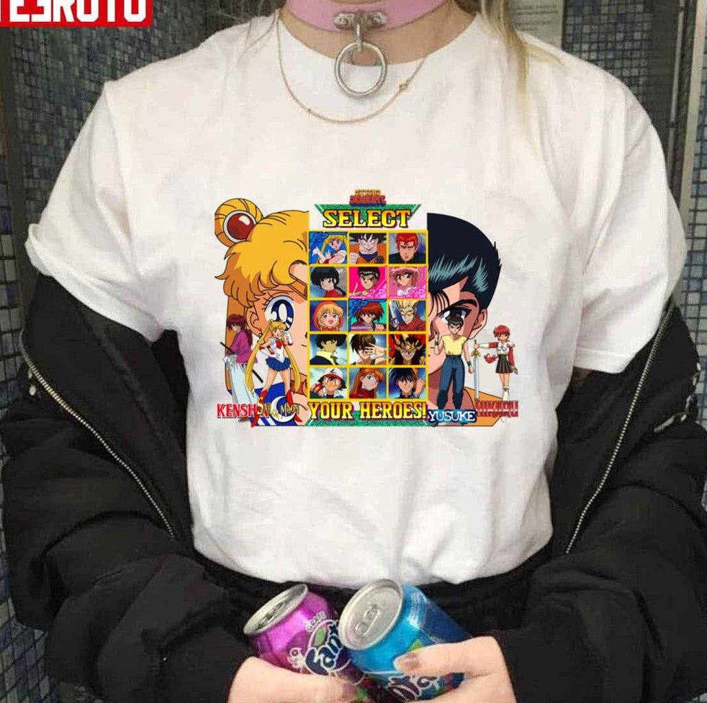 Anime Select Your 90s Heroes Sailor Moon Yusuke Unisex T-shirt - T-Shirt, Sweatshirt, Hoodie