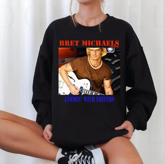2023 New Tour Bret Michaels Jamming Unisex Sweatshirt - T-Shirt, Sweatshirt, Hoodie