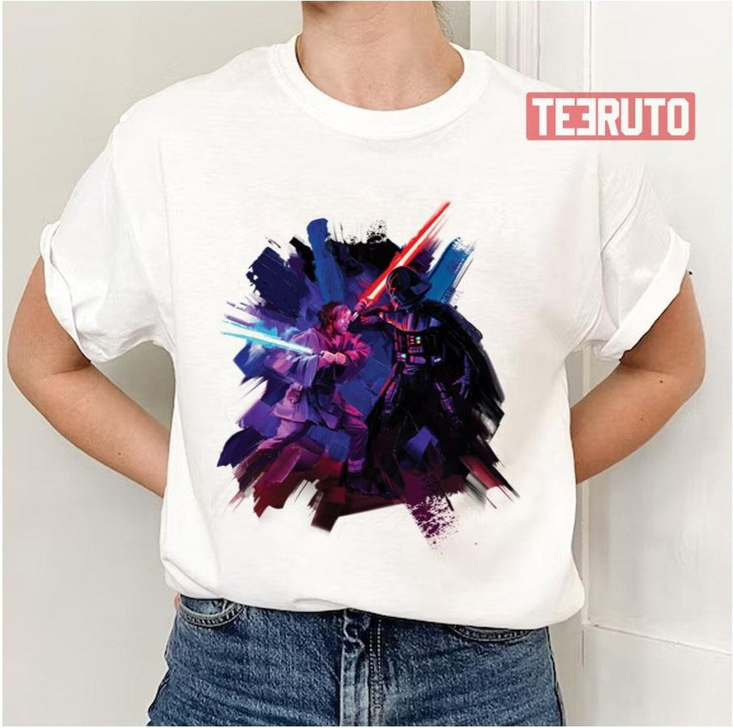 Obi Wan Kenobi Lightsaber Duel Illustration Unisex T-Shirt - T-Shirt, Sweatshirt, Hoodie