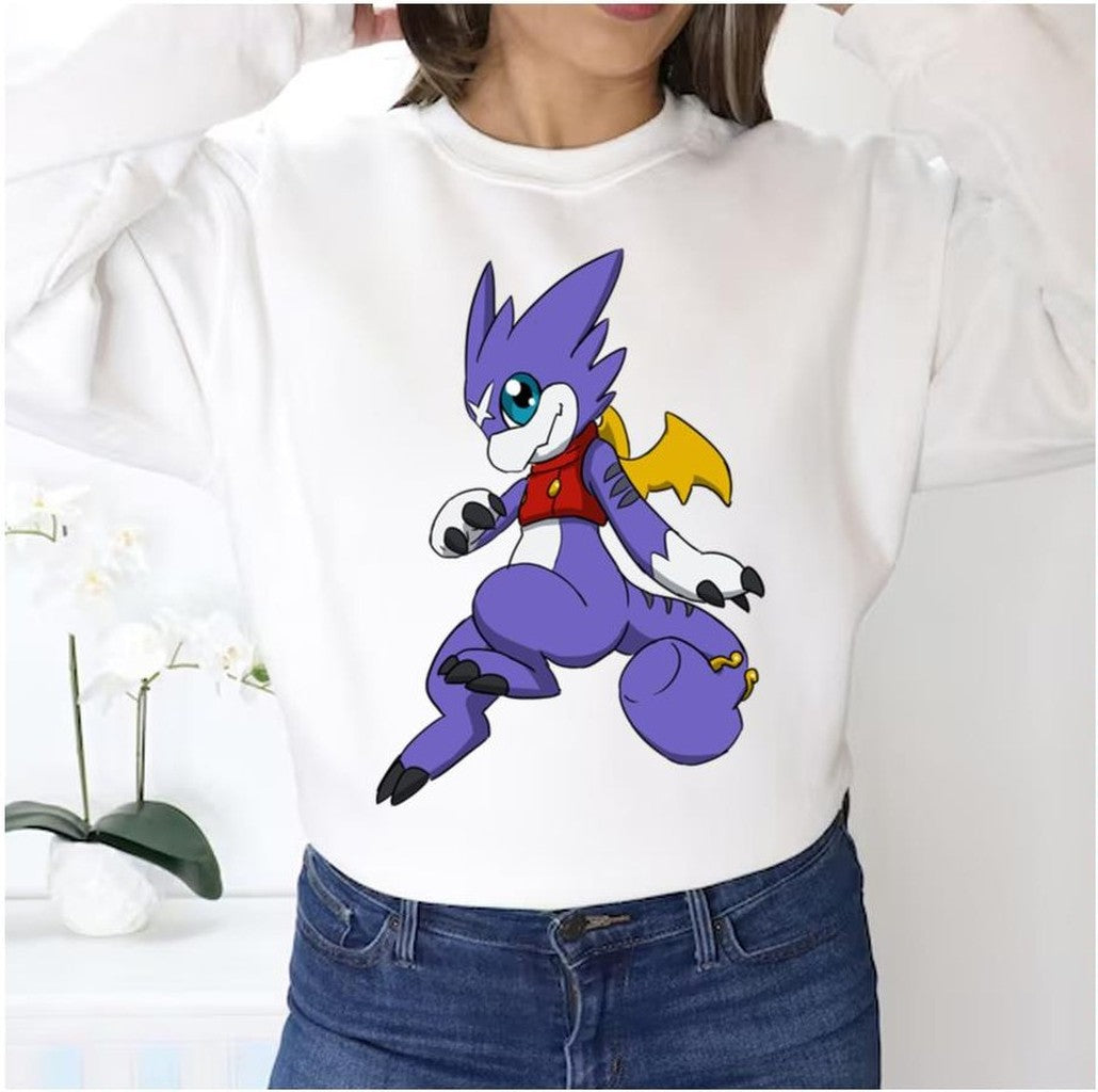 Purple Gumdramon Digimon Unisex Sweatshirt - T-Shirt, Sweatshirt, Hoodie