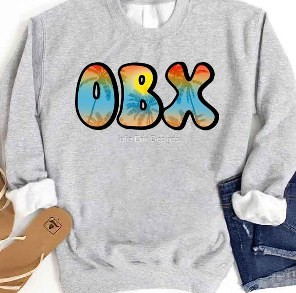 Obx Outer Banks Sunset Design Unisex Sweatshirt - T-Shirt, Sweatshirt, Hoodie