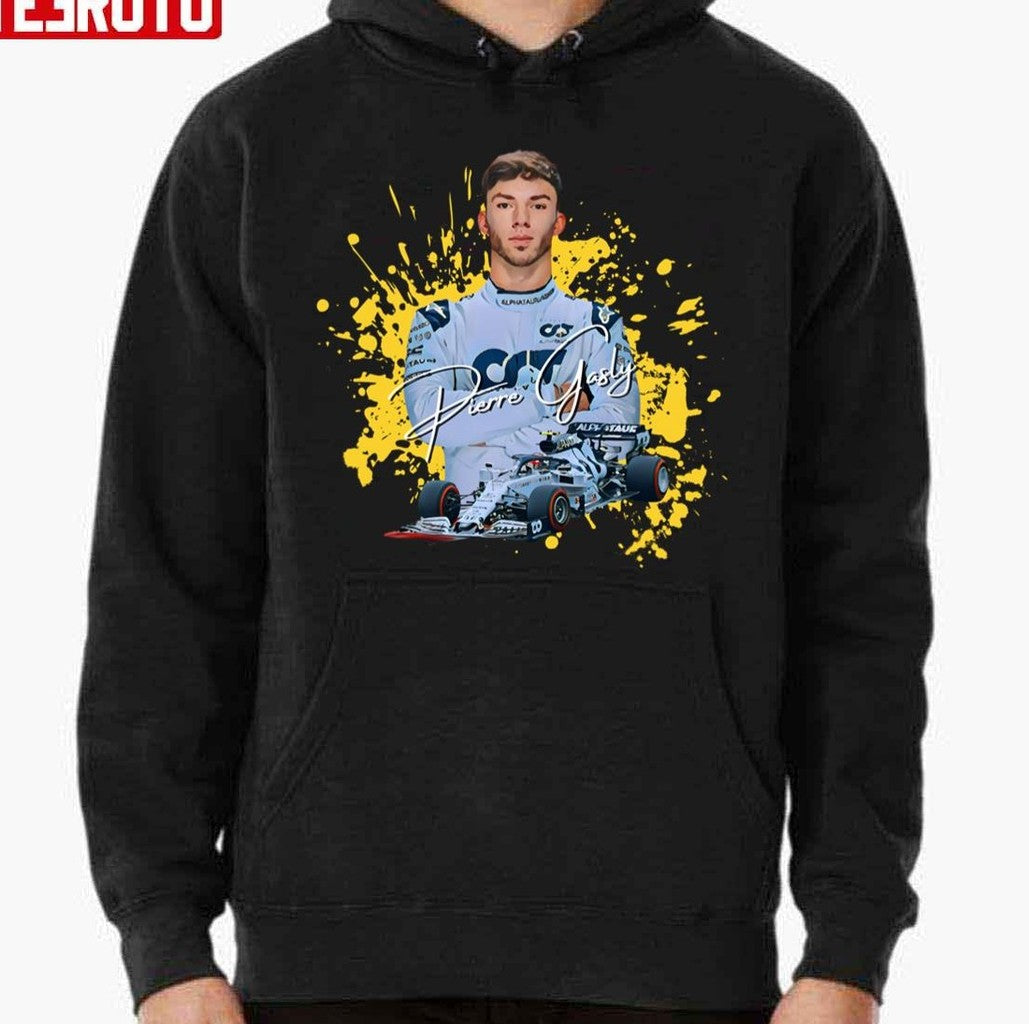 Pierre Gasly Watercolor Design Yellow Unisex Hoodie - T-Shirt, Sweatshirt, Hoodie