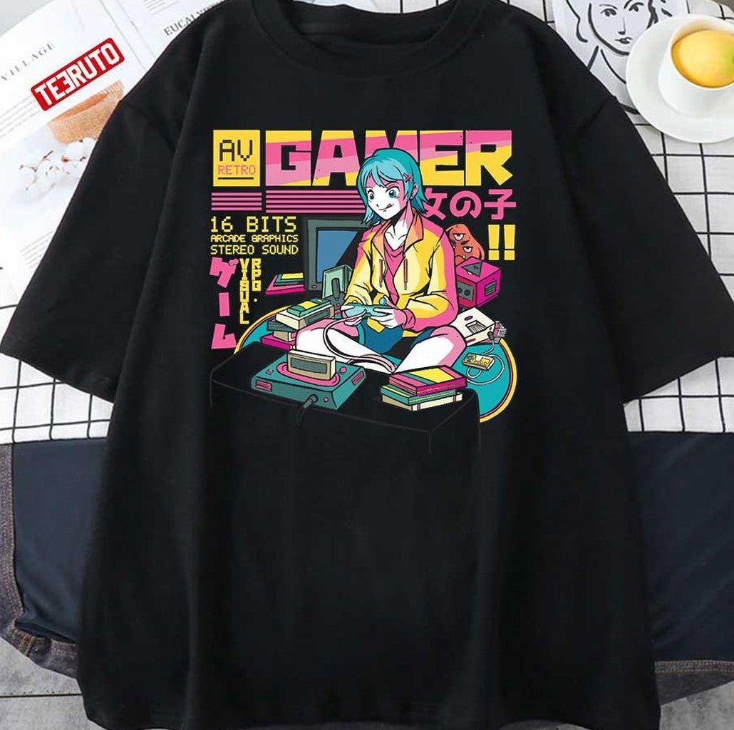 Anime Gamer Vaporwave Aesthetic Unisex T-Shirt - T-Shirt, Sweatshirt, Hoodie