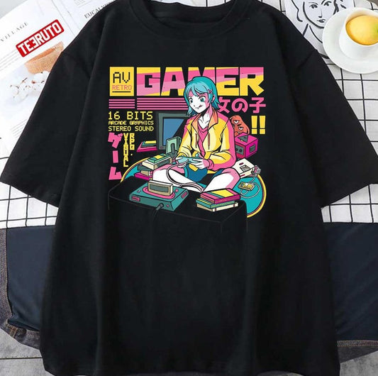 Anime Gamer Vaporwave Aesthetic Unisex T-Shirt - T-Shirt, Sweatshirt, Hoodie