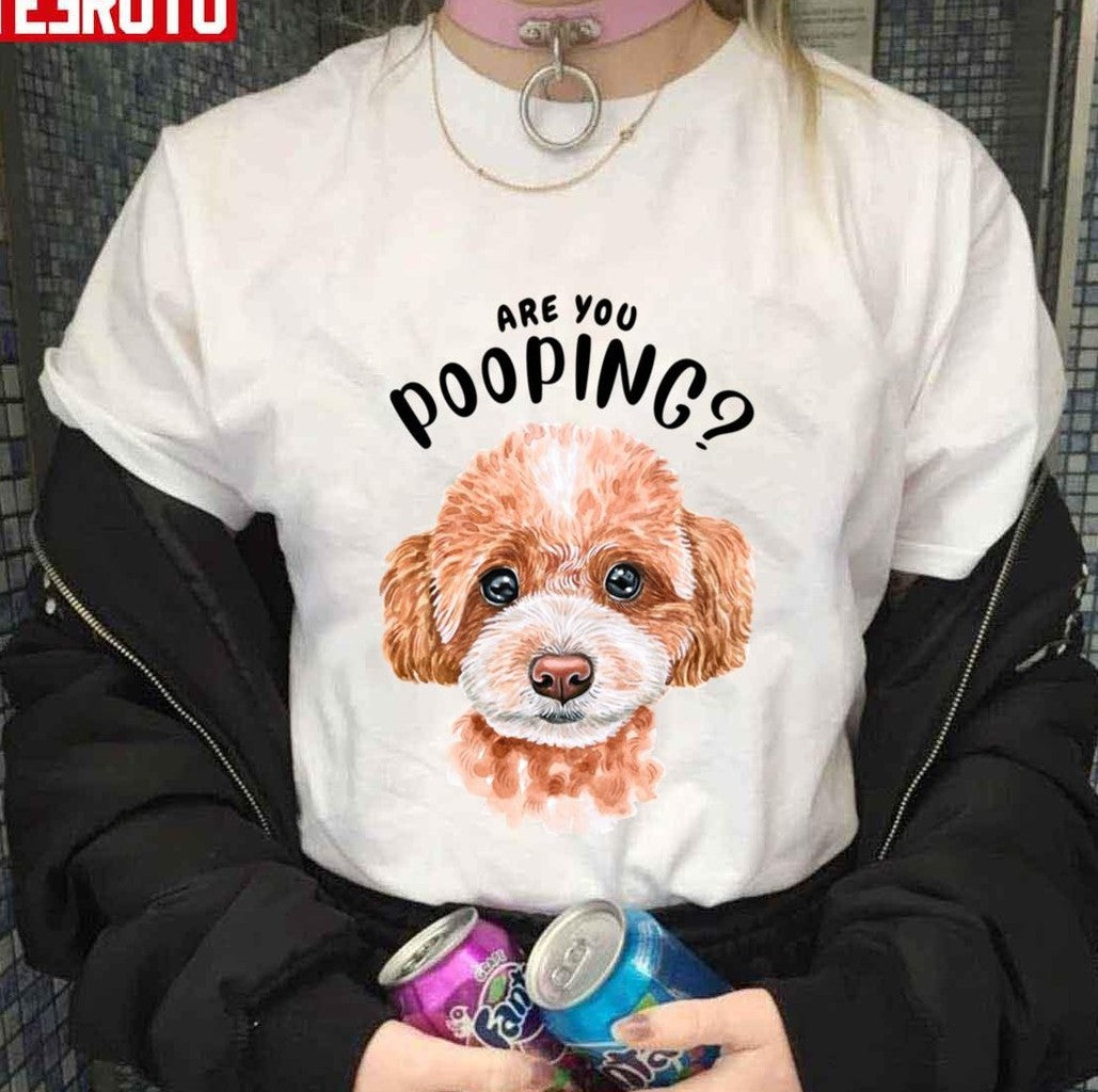 Poodle Are You Pooping Bathroom Poodle Art Poodle Watercolor Unisex T-shirt - T-Shirt, Sweatshirt, Hoodie