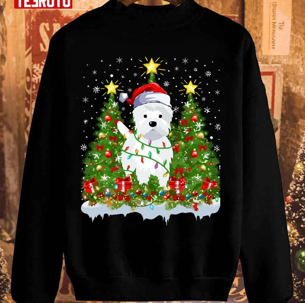 Puppy Westie Christmas Tree Dog Unisex Sweatshirt - T-Shirt, Sweatshirt, Hoodie