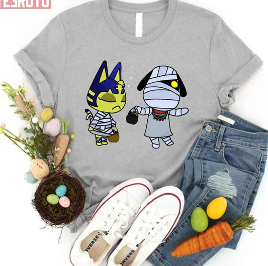 Ankha And Lucky Halloween Animal Crossing Unisex T-shirt - T-Shirt, Sweatshirt, Hoodie