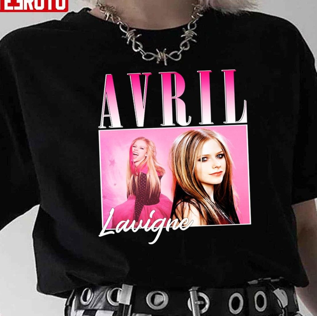 Pink Avril Lavigne Bootleg Vintage 90s Unisex T-Shirt - T-Shirt, Sweatshirt, Hoodie