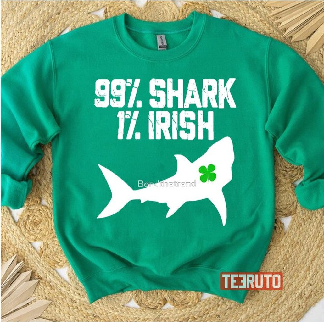 Shark Animal St Patricks Day Irish Shamrock Unisex Sweatshirt - T-Shirt, Sweatshirt, Hoodie