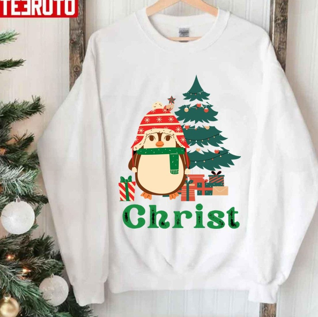 Penguin Christmas Greeting Season Begins With WintersUnisex Sweatshirt - T-Shirt, Sweatshirt, Hoodie