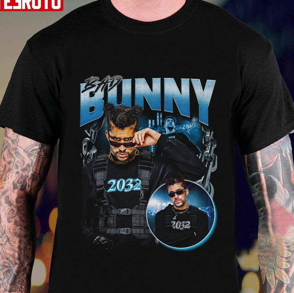 2032 Bad Bunny Vintage 90s Bootleg Graphic Unisex T-shirt - T-Shirt, Sweatshirt, Hoodie