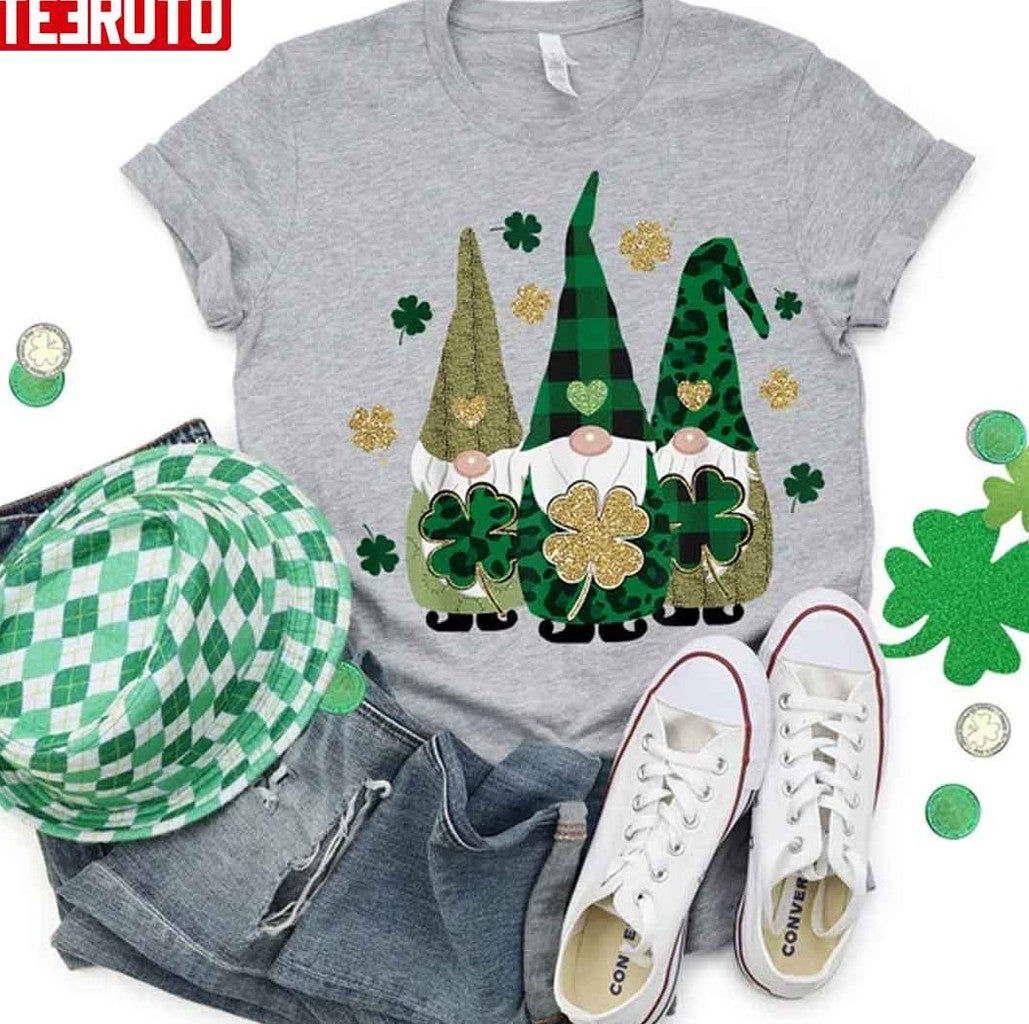 Shamrock St Patricks Day Gnomes Family Matching T-Shirt - T-Shirt, Sweatshirt, Hoodie