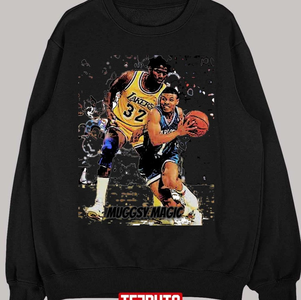 Muggsy Magic Johnson Cartoon Design The Laker Basketball Legend Unisex Sweatshirt - T-Shirt, Sweatshirt, Hoodie