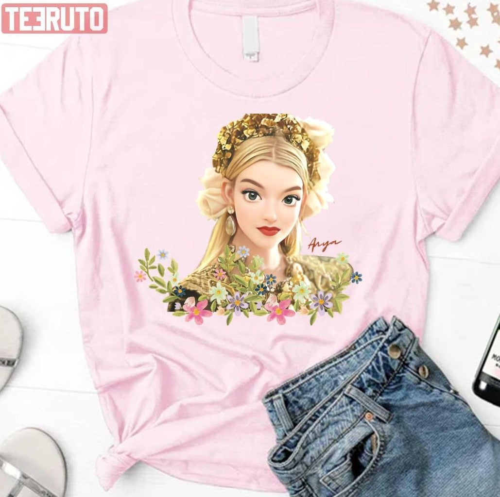Anya Taylor-Joy With Flowers Fanart Unisex T-Shirt Unisex T-Shirt - T-Shirt, Sweatshirt, Hoodie