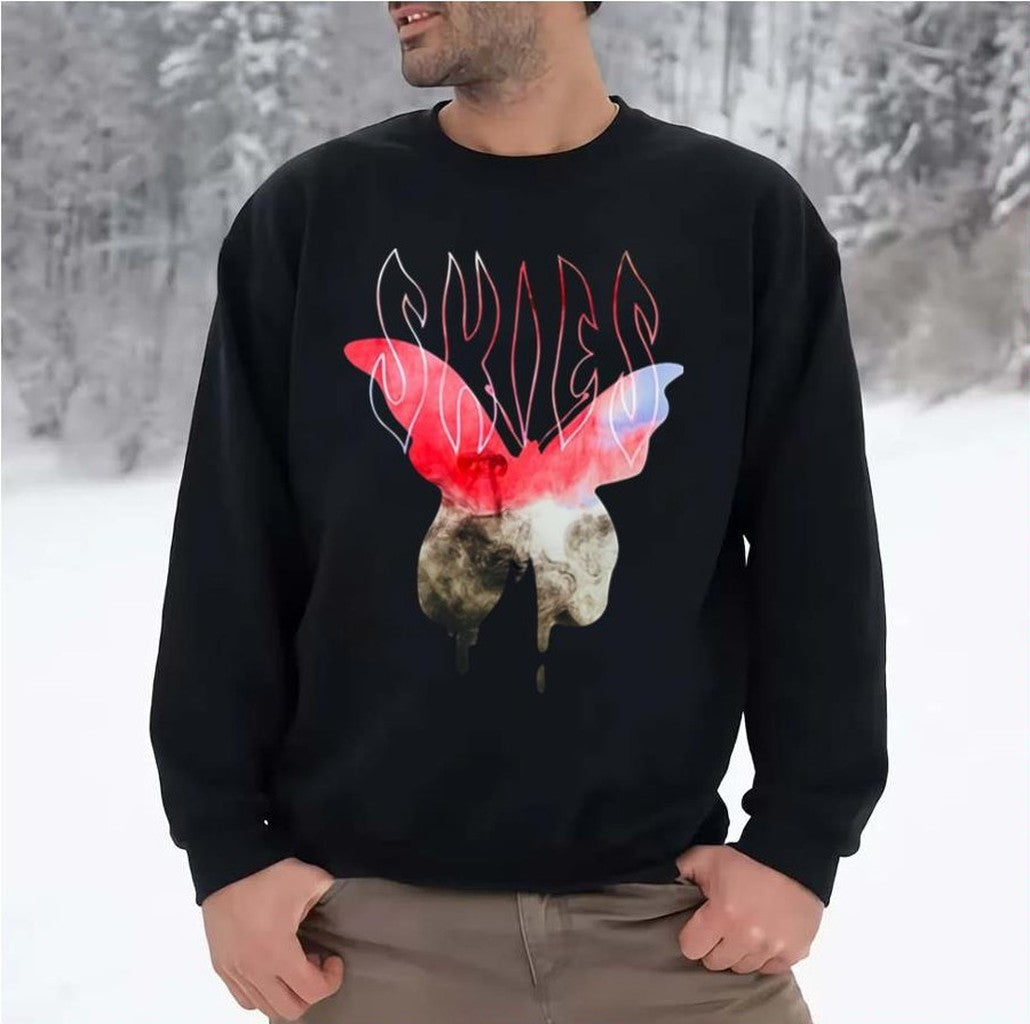 Red Roses Butterfly Smoke Lil Skies Unisex Sweatshirt - T-Shirt, Sweatshirt, Hoodie