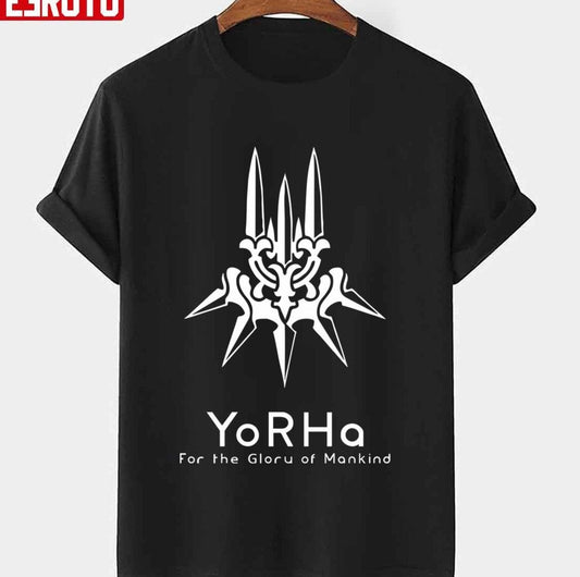 Anime Nier Yorha Logo White Unisex T-Shirt - T-Shirt, Sweatshirt, Hoodie