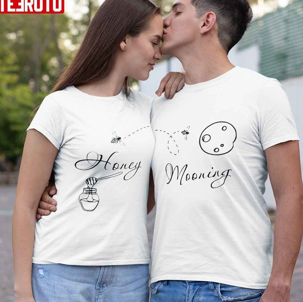 Mooning And Honey Husband And Wife Matching Couple Valentine T-Shirt - T-Shirt, Sweatshirt, Hoodie