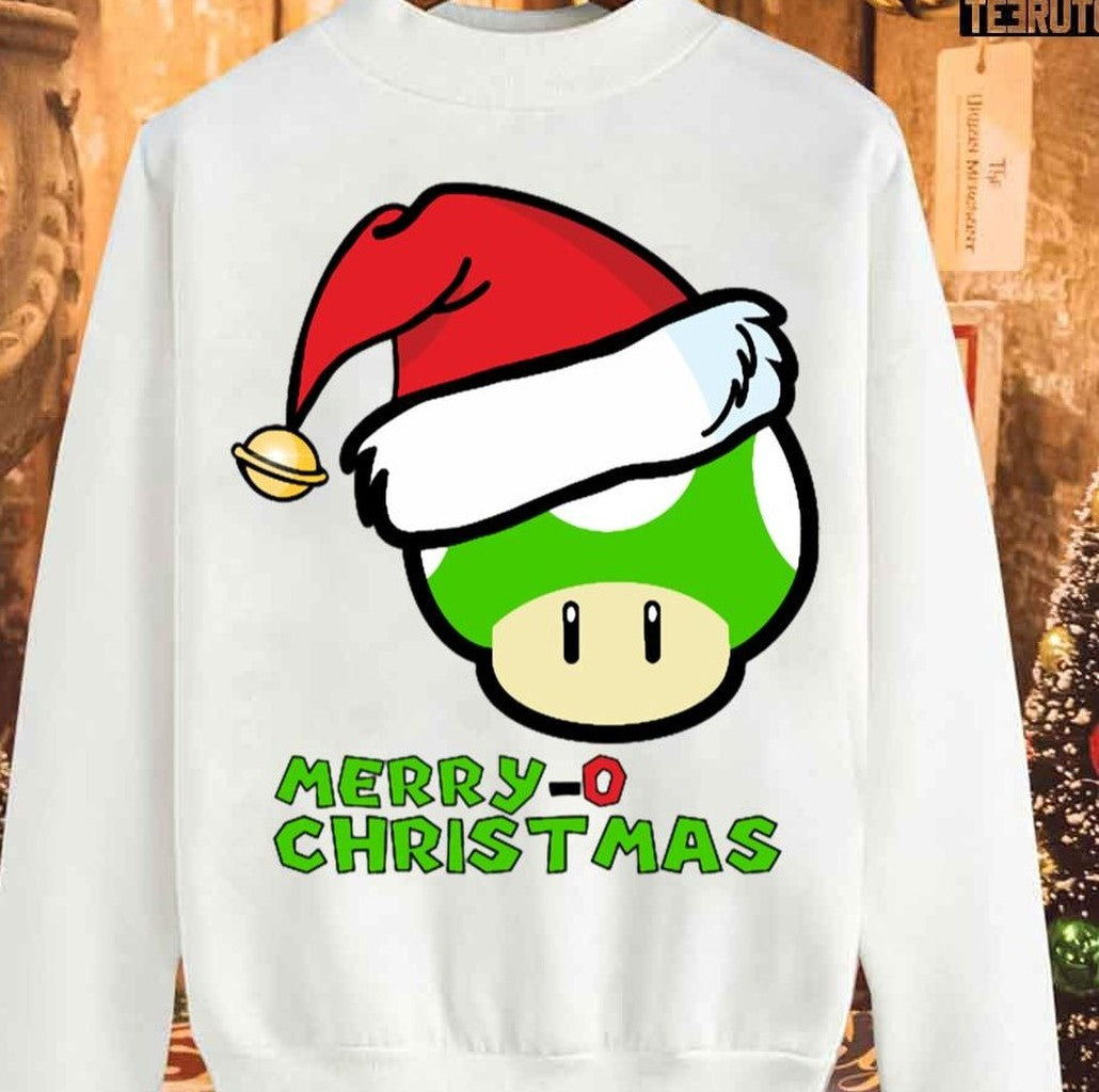 Santa Mushroom Merry O Christmas Unisex Sweatshirt - T-Shirt, Sweatshirt, Hoodie