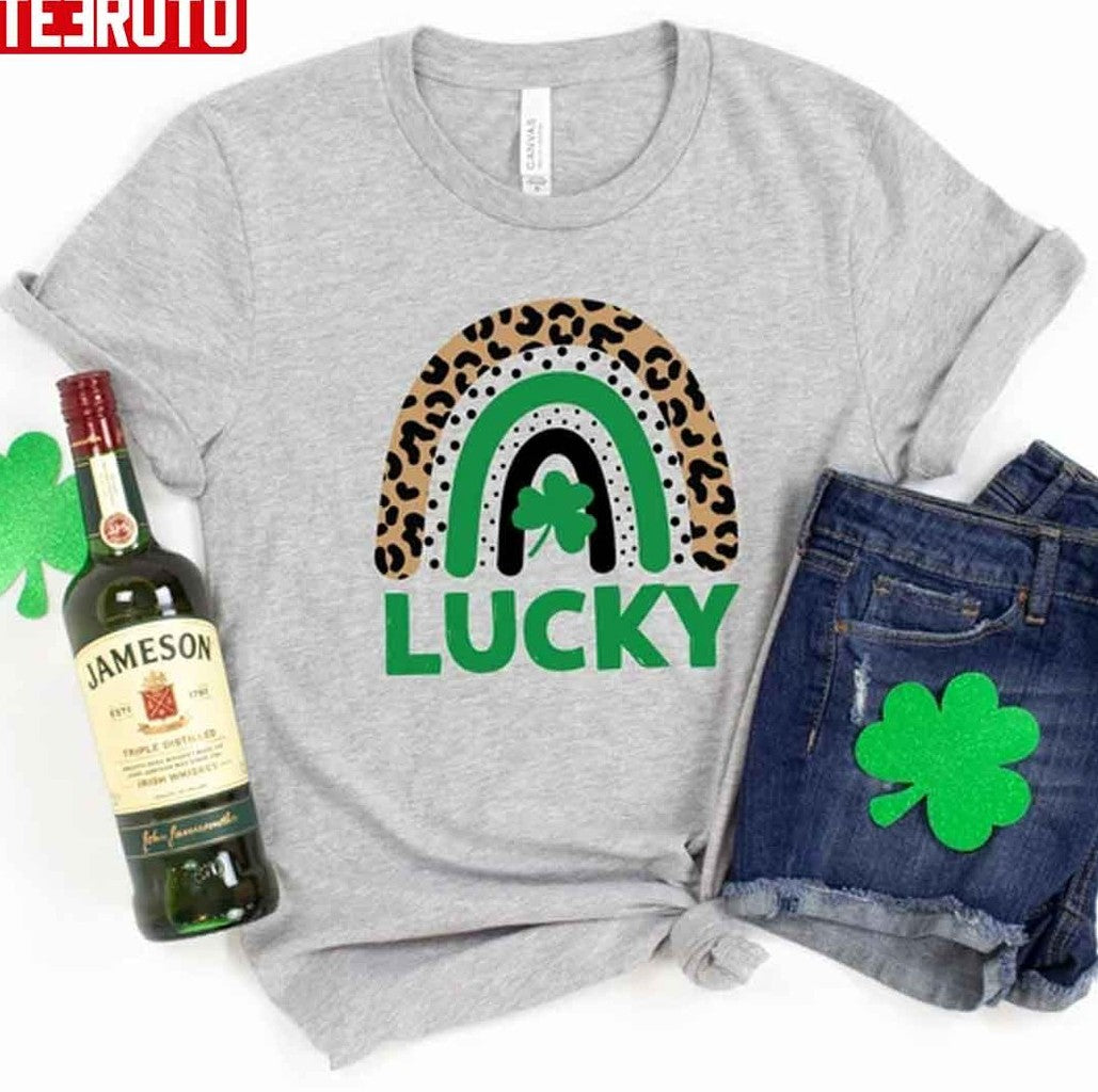 Shamrock St Patrick's Day Lucky Rainbow Unisex T-Shirt - T-Shirt, Sweatshirt, Hoodie