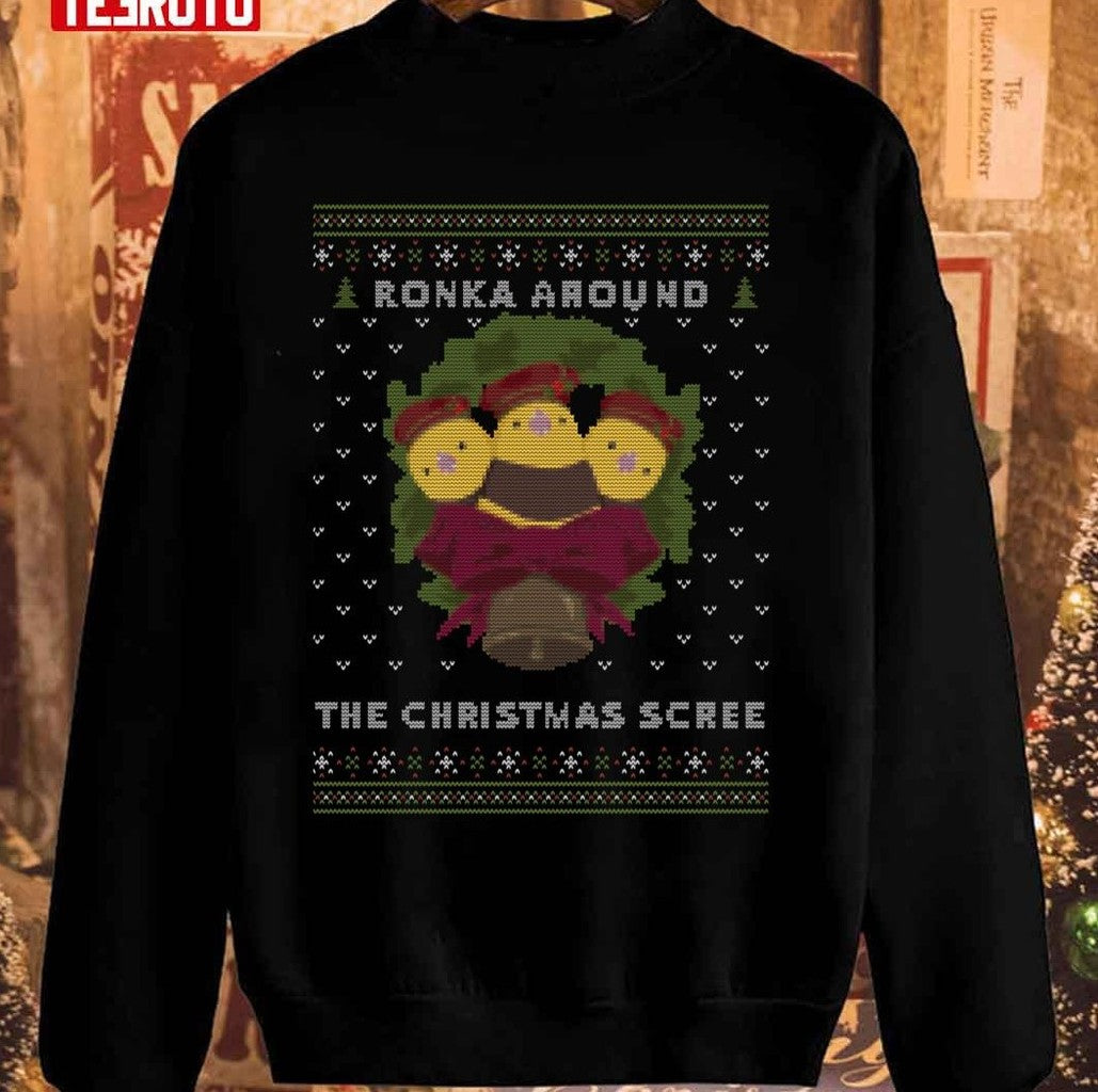 Ronka Around The Christmas Scree Ugly Christmas Ugly Pattern Unisex Sweatshirt - T-Shirt, Sweatshirt, Hoodie