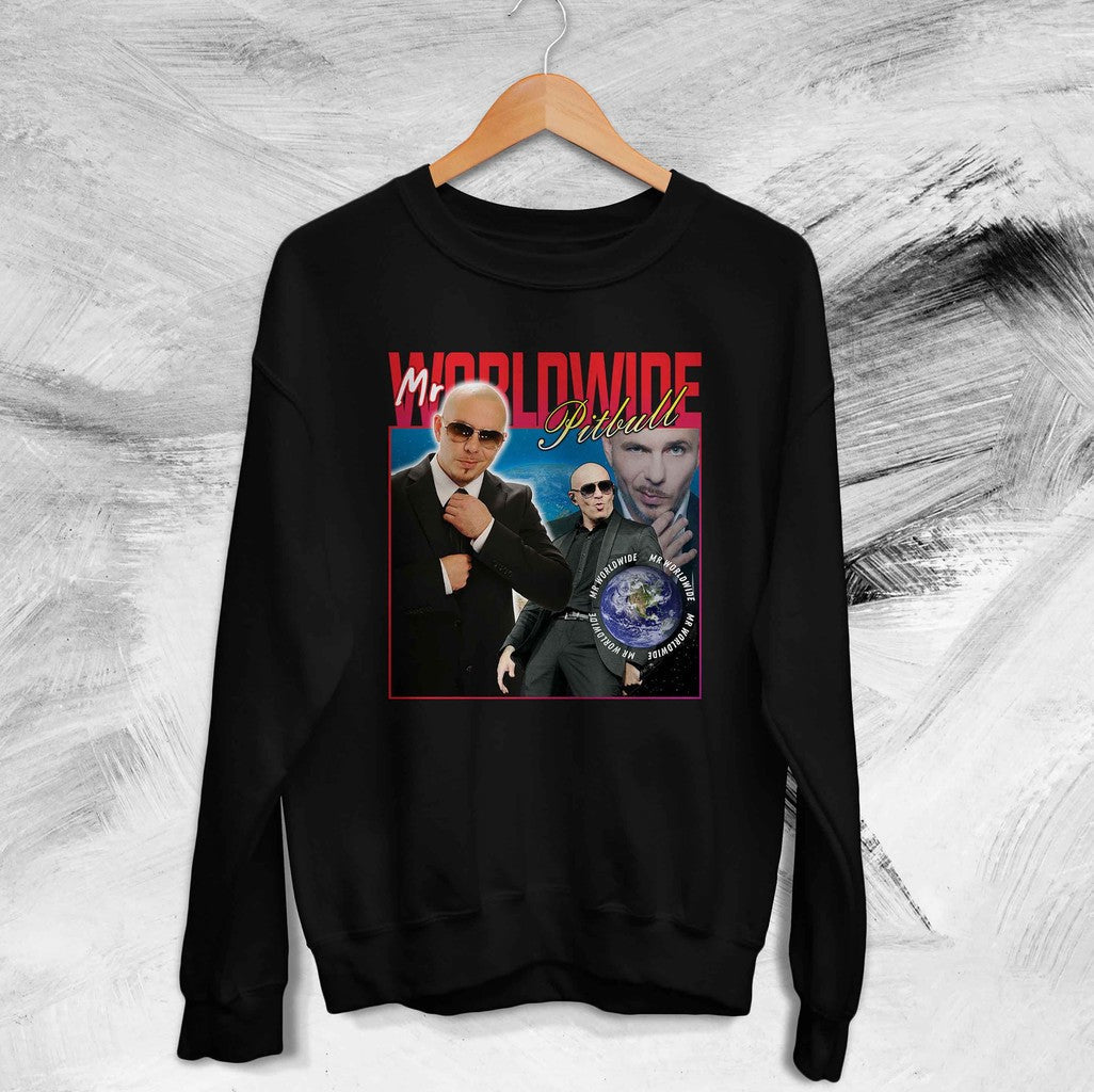 Mr Worldwide Homage Pitbull Music Inspired 90s Rap Vintage Graphic Bootleg Unisex Sweatshirt - T-Shirt, Sweatshirt, Hoodie