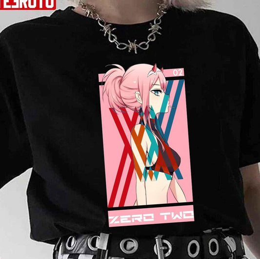 Anime Zero Two Xx Pink Art Darling In The Franxx Unisex T-Shirt - T-Shirt, Sweatshirt, Hoodie