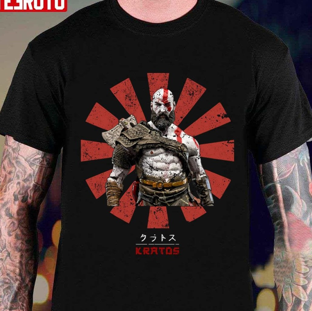 Retro Japanese Kratos God Of War Ragnarok Unisex T-shirt - T-Shirt, Sweatshirt, Hoodie