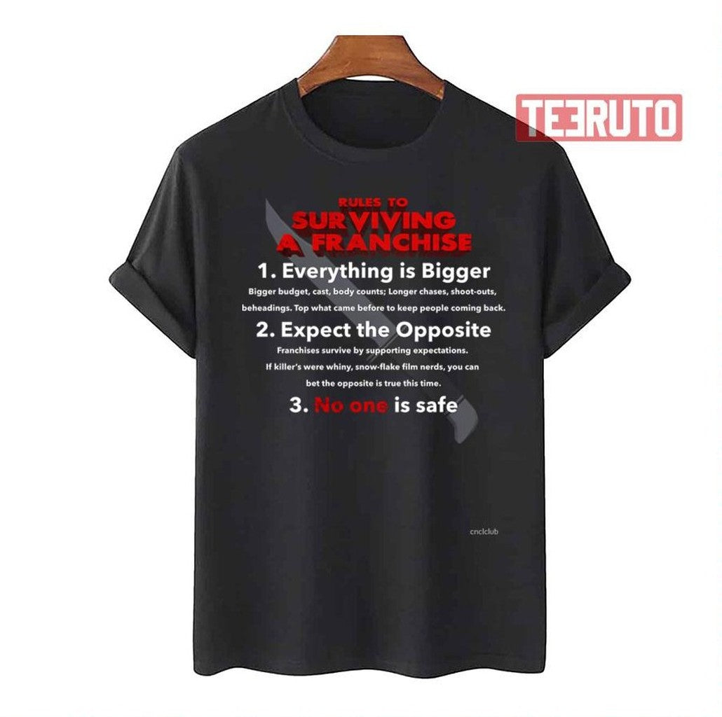 Scream Vi Rules To Surviving A Franchise Unisex T-Shirt - T-Shirt, Sweatshirt, Hoodie