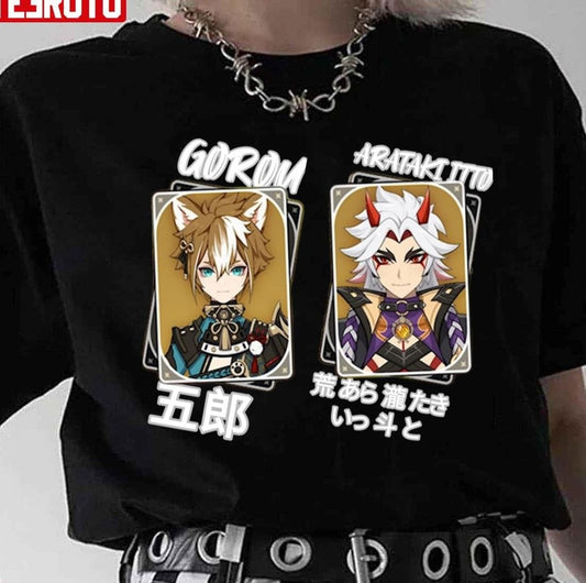 Arataki Itto And Gorou Genshin Impact Unisex T-Shirt - T-Shirt, Sweatshirt, Hoodie