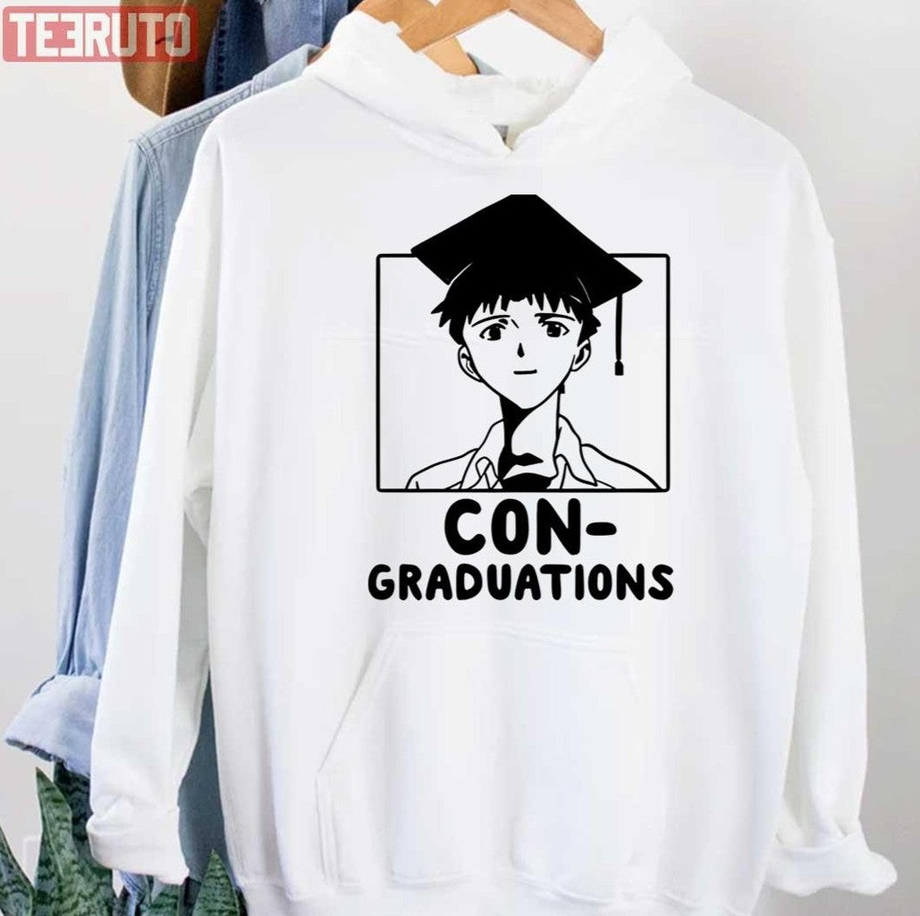 Shinji Congraduations Neon Genesis Evangelion Unisex Hoodie - T-Shirt, Sweatshirt, Hoodie