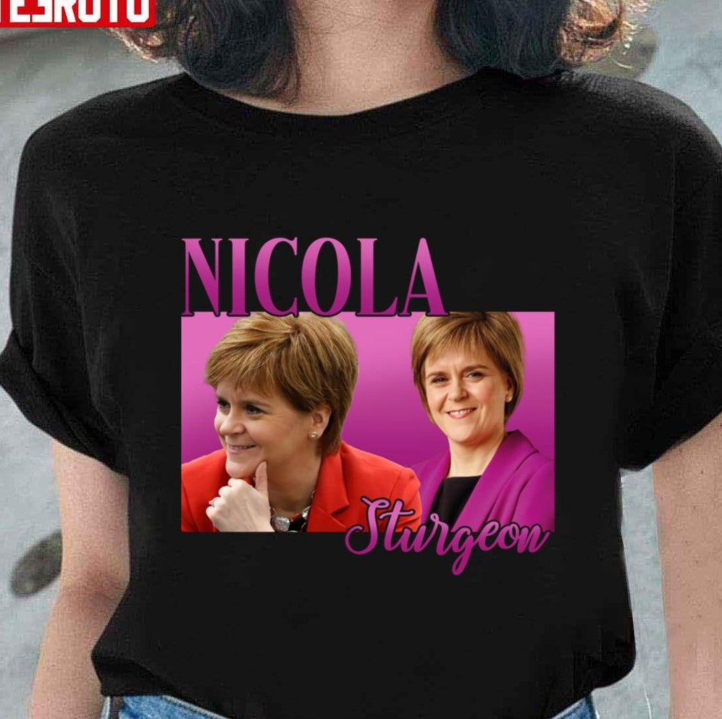 Pink Nicola Sturgeon Retro Homepage Graphic Unisex T-Shirt - T-Shirt, Sweatshirt, Hoodie