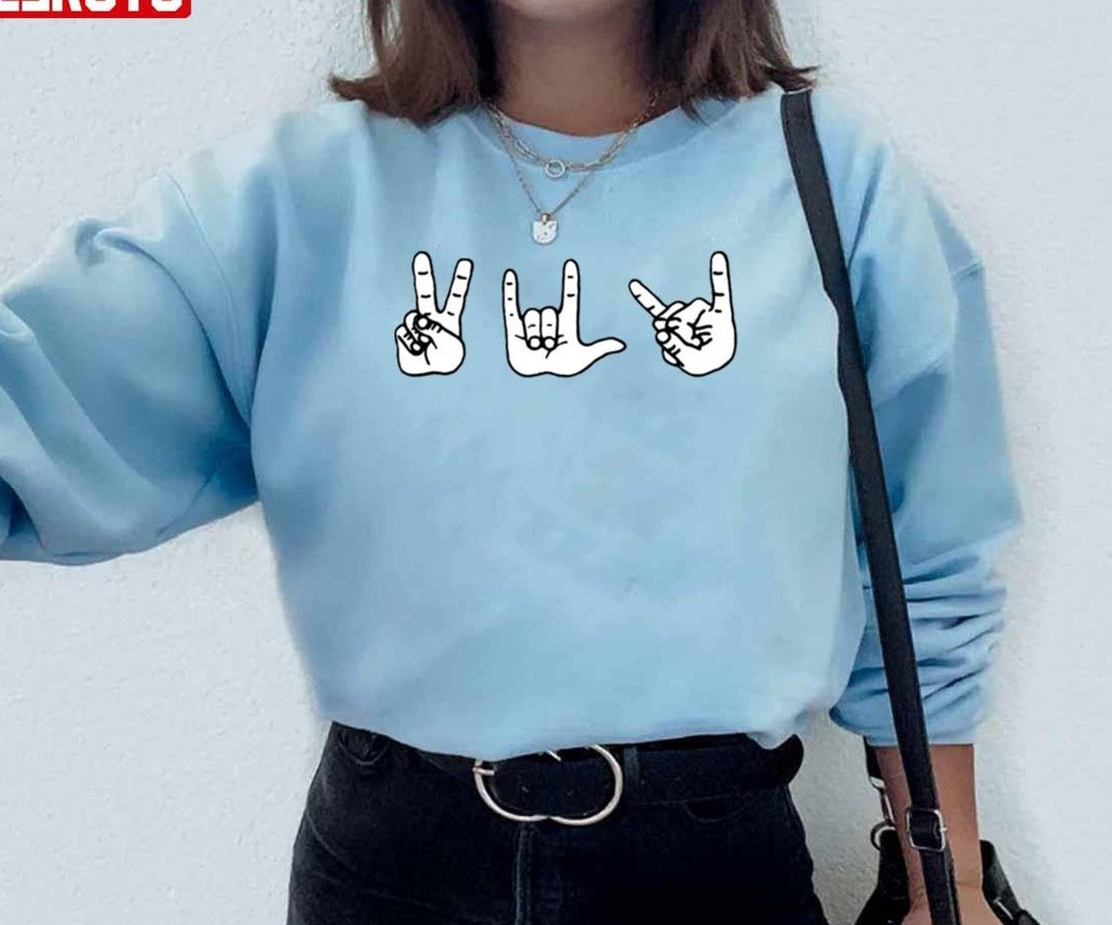 Peace Love Death Metal Hand Signs Unisex Sweatshirt - T-Shirt, Sweatshirt, Hoodie