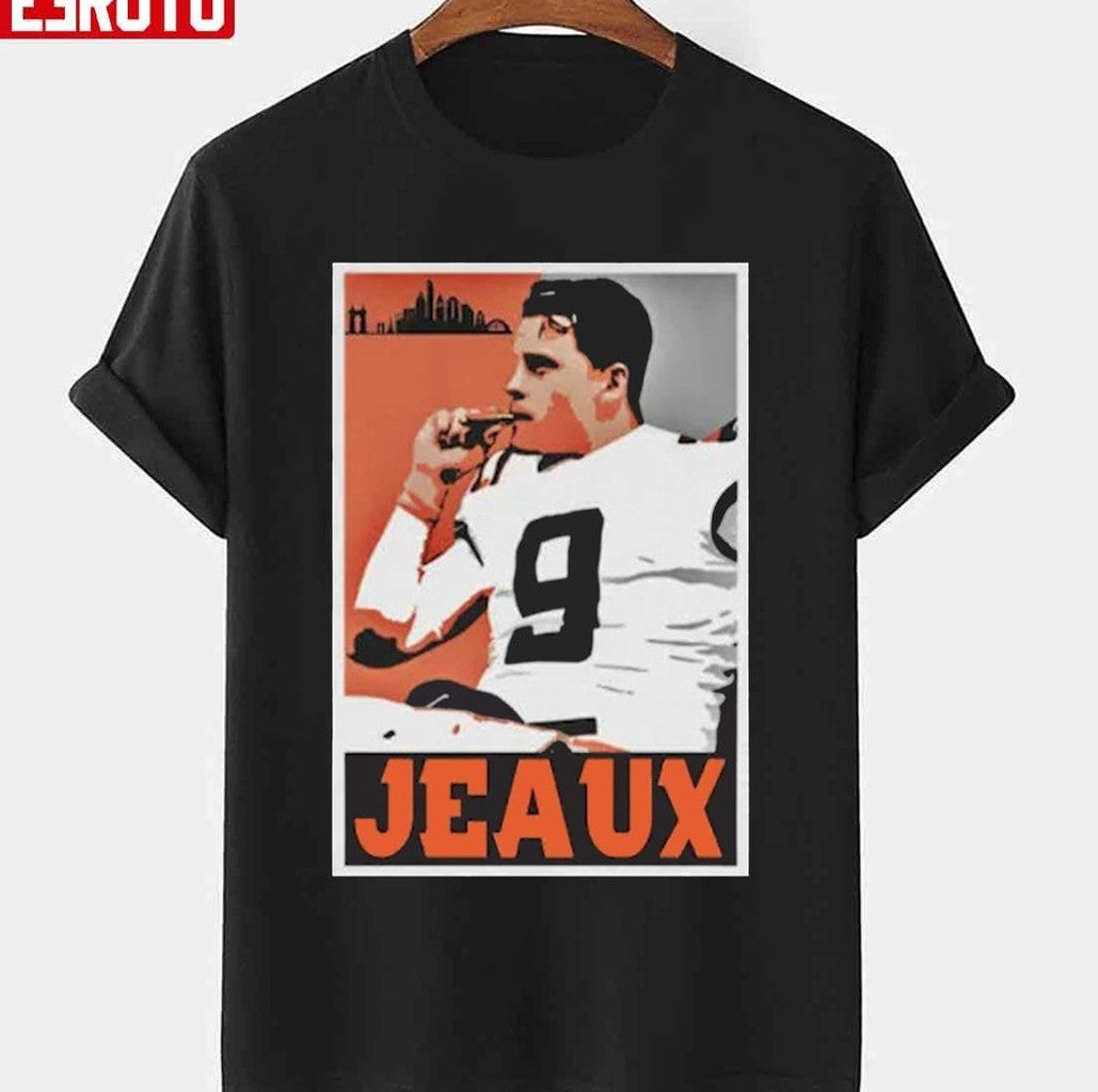 No 9 Joe Burrow Smoking Cigar Unisex T-shirt - T-Shirt, Sweatshirt, Hoodie