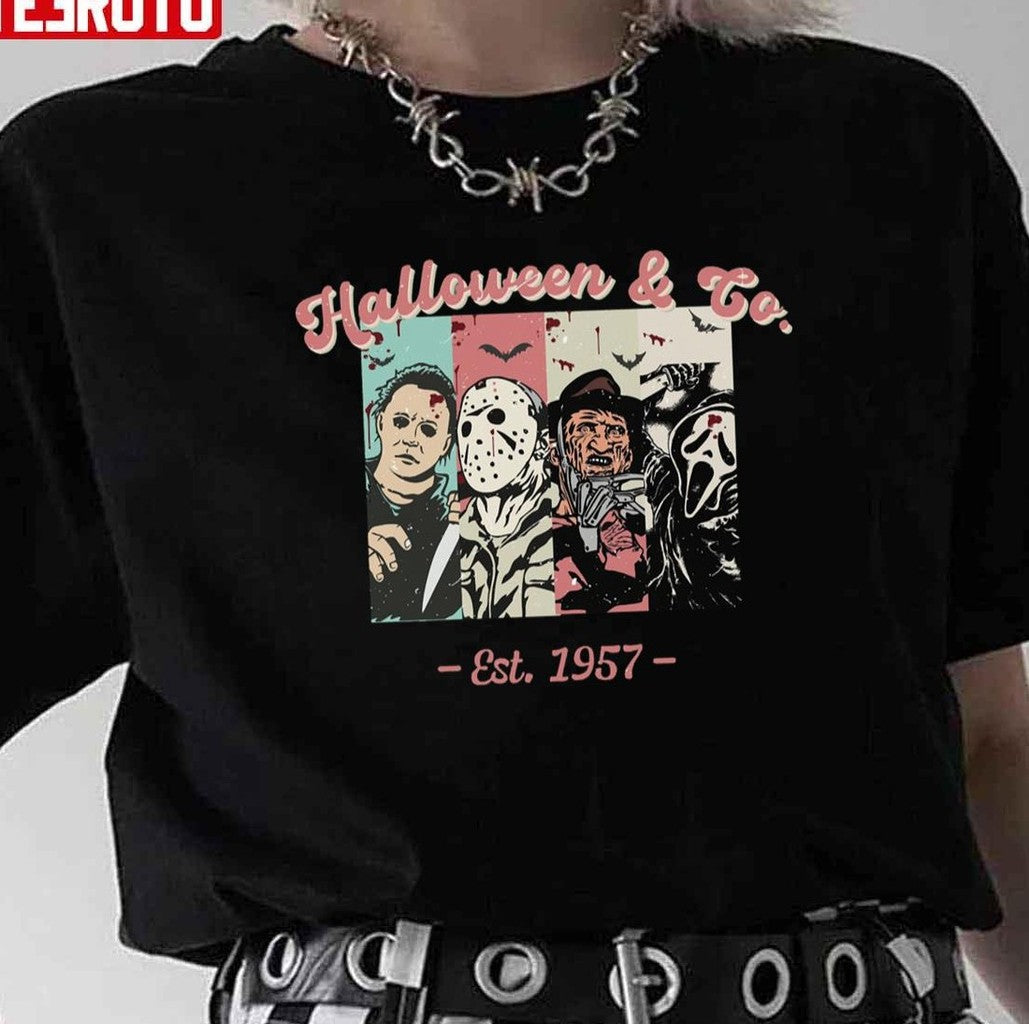 Movie Scream Jason Spooky Michael Myers Halloween Unisex T-Shirt - T-Shirt, Sweatshirt, Hoodie