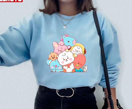 Art Bangtan Group BT21 Unisex Sweatshirt Hooded - T-Shirt, Sweatshirt, Hoodie