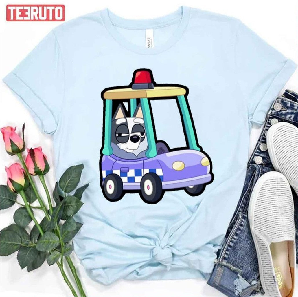 Muffin Cop Car Bluey Unisex T-Shirt - T-Shirt, Sweatshirt, Hoodie