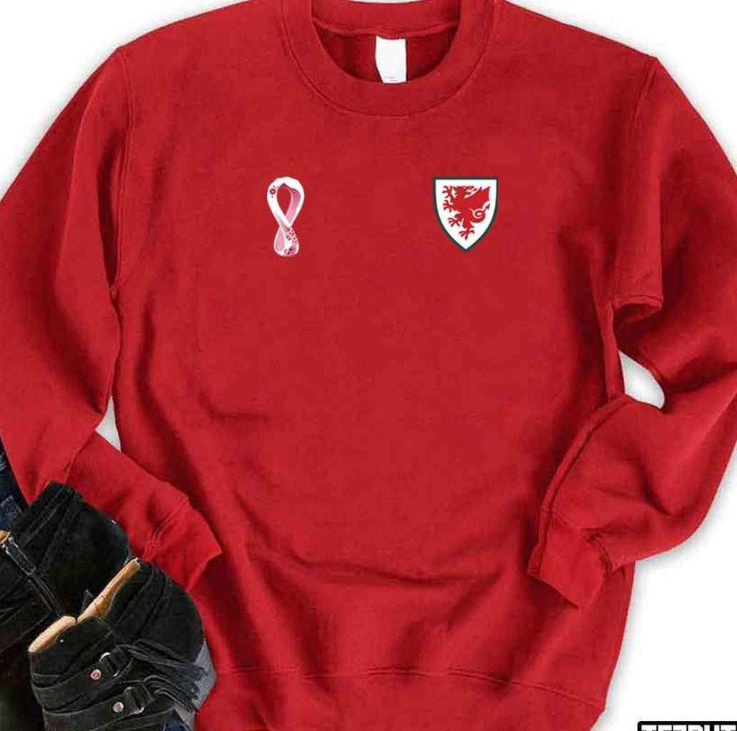 Qatar 2022 World Cup Wales Football Yma O Hyd We Are Still Here Come On Cymru Unisex Sweatshirt - T-Shirt, Sweatshirt, Hoodie
