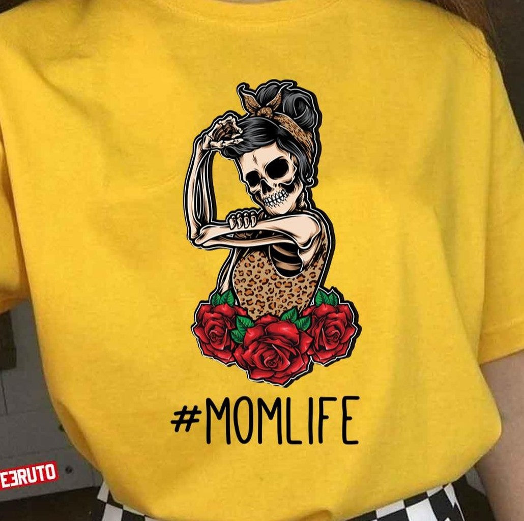 Mom Life Skull Leopard Funny Mothers Day Women T-Shirt - T-Shirt, Sweatshirt, Hoodie