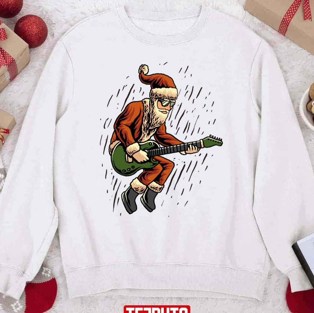 Santa Rock And Roll Sweatshirt - T-Shirt, Sweatshirt, Hoodie