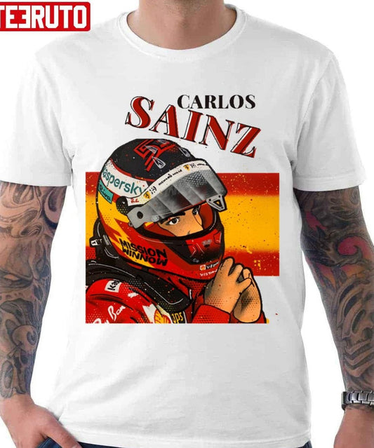 Animated Design Formula 1 Carlos Sainz Unisex T-Shirt - T-Shirt, Sweatshirt, Hoodie
