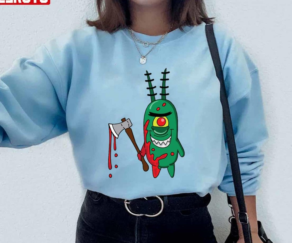 Plankton Evil Red Blood Spongebob Unisex Sweatshirt - T-Shirt, Sweatshirt, Hoodie