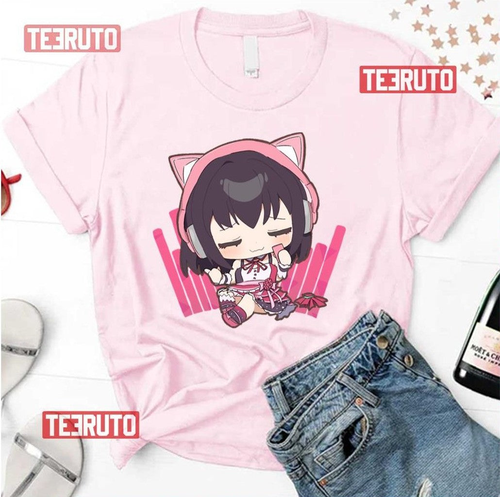 Pink Headphone Azki Hololive Unisex T-Shirt - T-Shirt, Sweatshirt, Hoodie