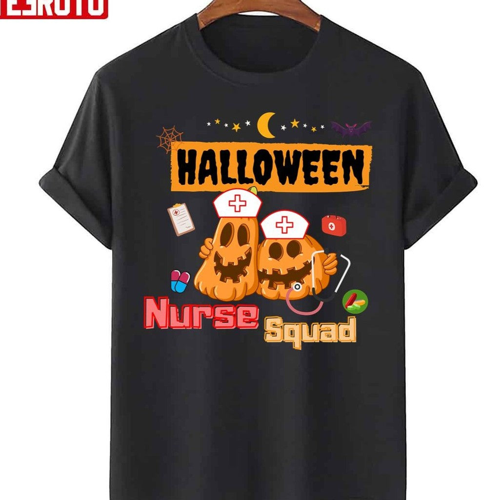 Nurse Squad Team Pumpkin Ghost Unisex T-Shirt - T-Shirt, Sweatshirt, Hoodie