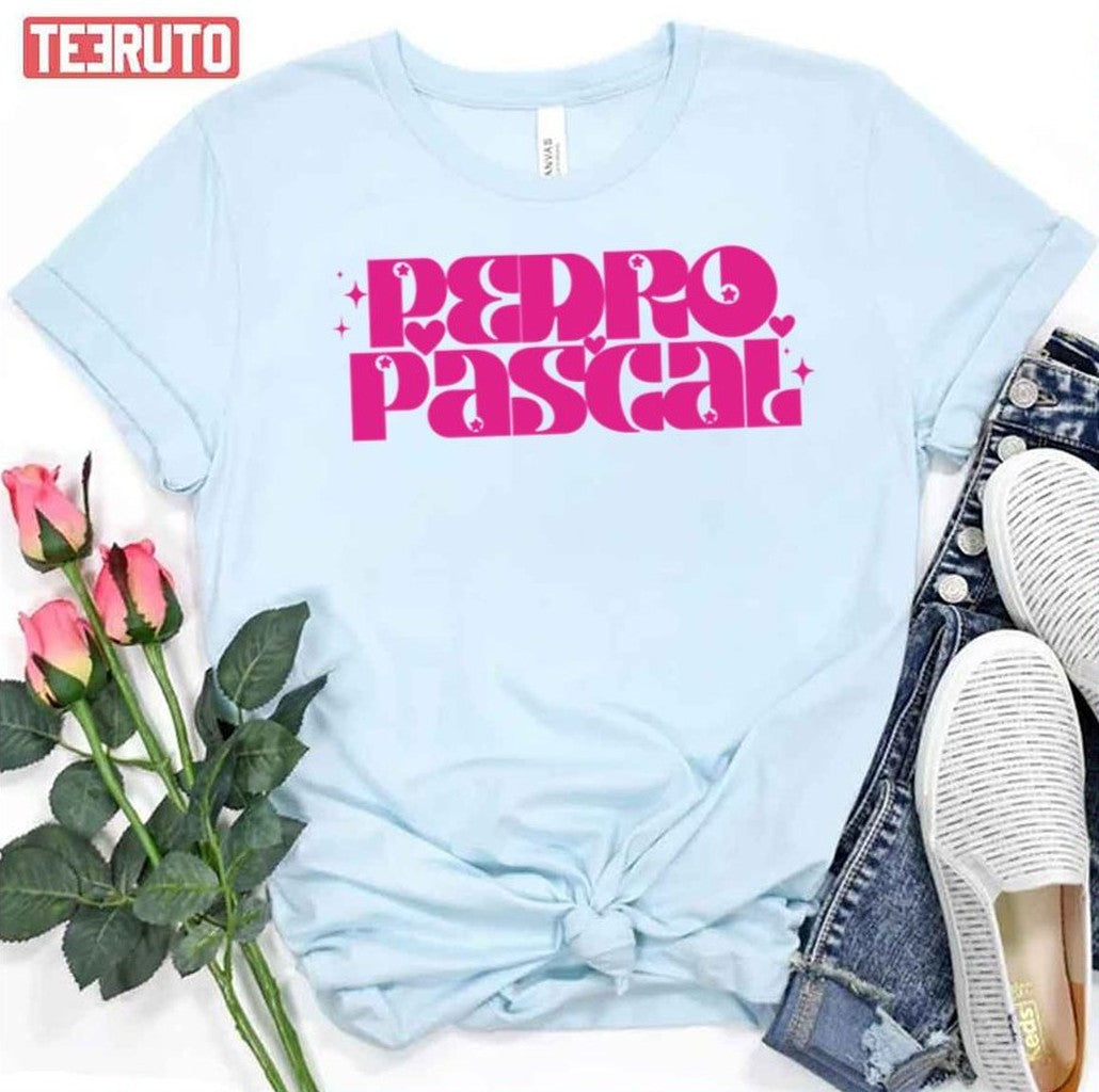 Pink Text Pedro Pascal Unisex T-Shirt - T-Shirt, Sweatshirt, Hoodie