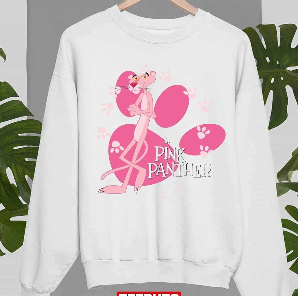 Pink Paw-Prints Pink Panther Cartoon Friend Unisex Sweatshirt - T-Shirt, Sweatshirt, Hoodie