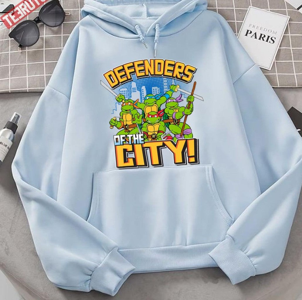 Ninja Turtles Defend The City Cartoon Art Unisex Hoodie - T-Shirt, Sweatshirt, Hoodie