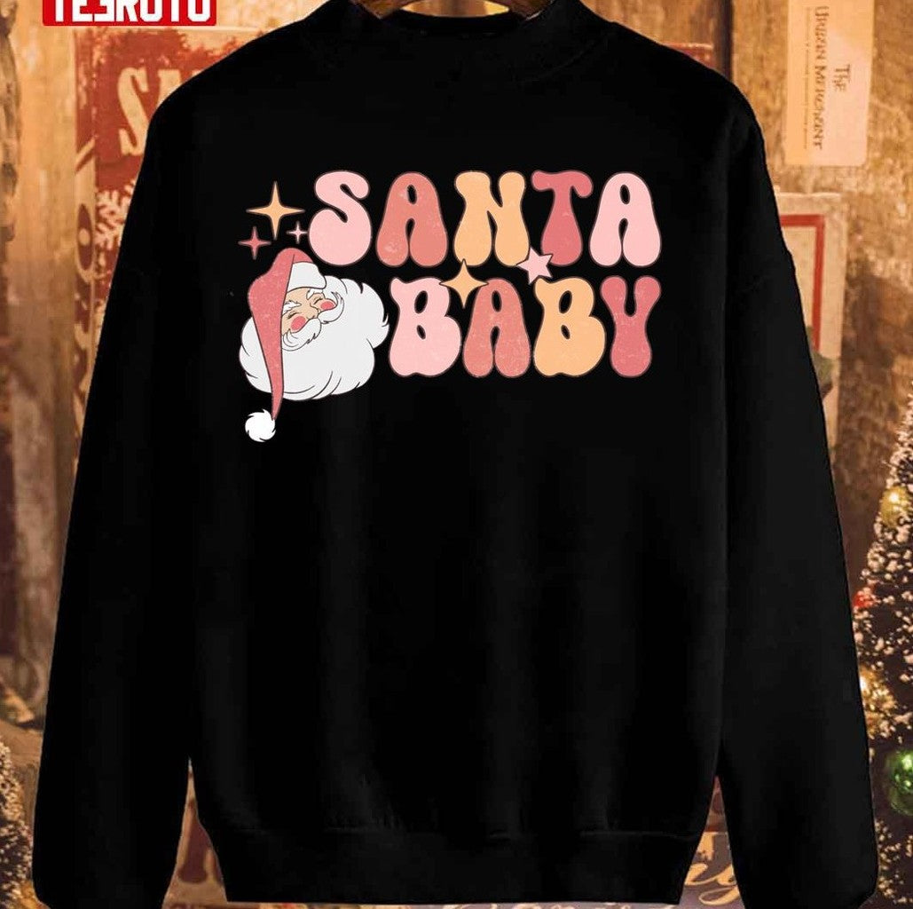 Santa Baby Merry And Bright Christmas Retro Christmas Unisex Sweatshirt - T-Shirt, Sweatshirt, Hoodie