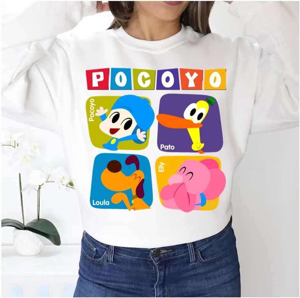 Pocoyo Loula Pato And Elly Unisex Sweatshirt - T-Shirt, Sweatshirt, Hoodie