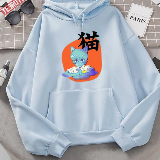 Anime Nicole With Cat In Japanese Amazing World Of Gumball Unisex Hoodie - T-Shirt, Sweatshirt, Hoodie
